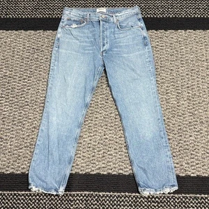 AGOLDE Riley Ankle Jeans Women’s 30 Distressed Medium Wash Crop Preppy Classic - Picture 1 of 9