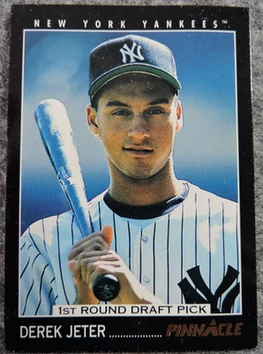 Tarjeta de béisbol 1993 Pinnacle primera ronda selección del draft Derek Jeter #457 Foto 1 de 2