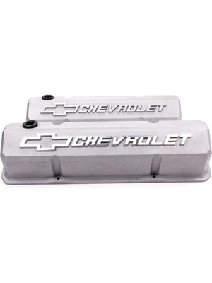 Proform Sb/Chev Valve Cover Cast Grey 'Chevrolet' Emblem Raised (141-925) - Image 1 of 4