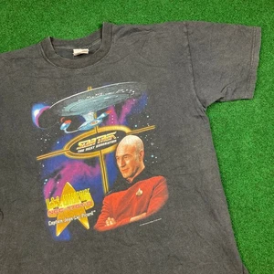 Vintage Star Trek The Next Generation Shirt Mens XL Black 2000 Captain Picard - Picture 1 of 13