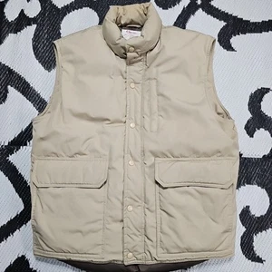 Vintage 90s Orvis Goose Down Puffer Vest Mens Large Beige Khaki EUC - Picture 1 of 7