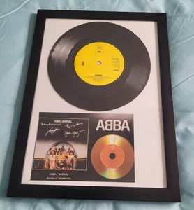 ABBA 7" VINTAGE GERAHMTE PLATTE FERNANDO & SIGNIERTES FOTO A4 GERAHMT LIMITED EDITION - Bild 1 von 18