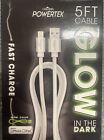 Liquipel Powertek 5ft Glow in the Dark Fast Charge Typ-C Kabel różowy