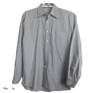 Barbour Golf Men's size M Blue Green White Striped Button Up Long Sleeve Shirt - Picture 1 of 7