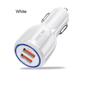 Olaf Car USB Charger Quick Charge 3.0 2.0 Mobile Phone Charger 2 Port WHITE A26 - Bild 1 von 1