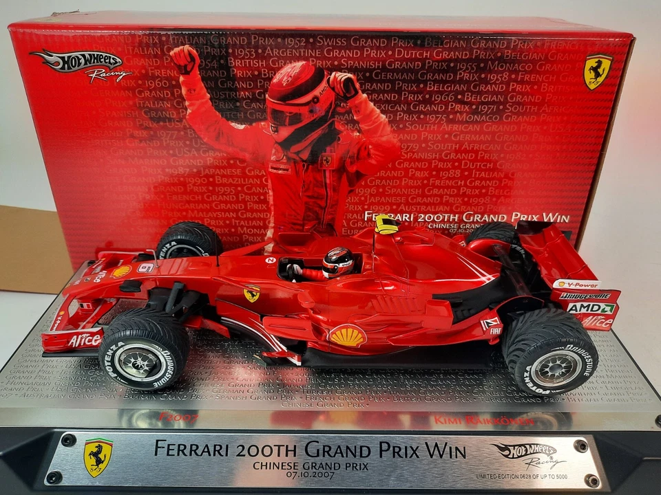 Hot Wheels Ferrari F2007 #6 Kimi Raikkonen World Champion 2007 China 1/18 L8782 - Immagine 1 di 3