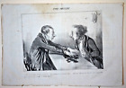Original Honore Daumier Lithograph, Le Charivari, 1840S, 14 3/4" X 10 1/4"   163