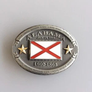Hebilla de cinturón ovalada con bandera de Alabama hebilla de cinturón hebilla de cinturón - Imagen 1 de 4