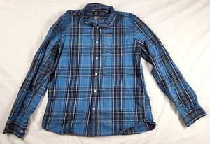 Superdry Denim Co Shirt Blue Plaid Button Down Long Sleeve Grunge Streetwear - Picture 1 of 10