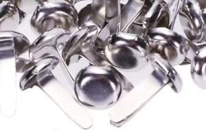 SILVER COLOR MINI ROUND BRADS Scrapbooking Stamping Card Making - Bild 1 von 1