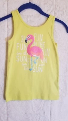 Camiseta sin mangas Carter's amarilla con brillo flamenco talla 6X para niñas Foto 1 de 4