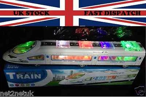 18" NEW LARGE BULLET TRAIN & CARRIAGES - ELECTRIC TOY LIGHTS SOUNDS -BOY GIRL - Picture 1 of 2