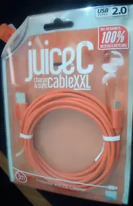 Cable de carga/sincronización Juice C XXL. 3m. Naranja. USB-A a USB-C. Universal.Salida 3Amp - Imagen 1 de 5