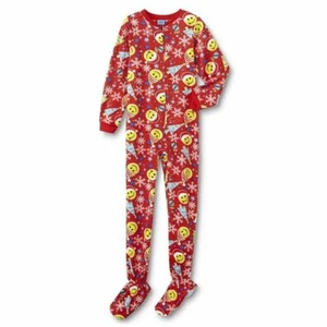 Emoji 6-7 Boys Pajamas Blanket Sleeper One Piece Union Suit Girls Christmas NEW  - Picture 1 of 1