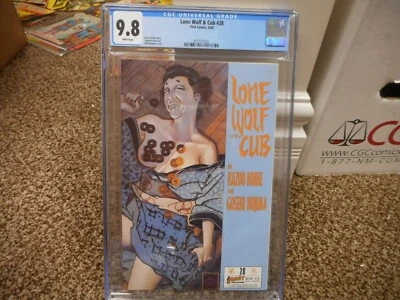 Lone Wolf and Cub 28 cgc 9.8 Primera 1988 Frank Miller casi nueva como nueva blanca pg película genial Foto 1 de 4