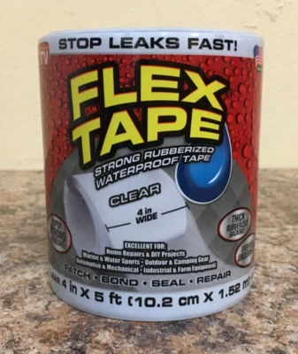 Flex Tape TFSCLRR0405 4 in. W X 5 ft. L Clear Waterproof Repair Tape