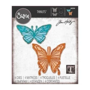 Troqueles Sizzix Thinlits 4/paquete - mariposa garabateante bóveda por Tim Holtz 666564 - Imagen 1 de 5