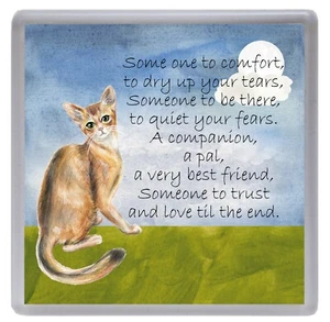 Abyssinian Cat Coaster 'Someone to comfort' Wording by Starprint - Picture 1 of 1