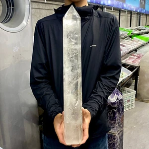 9.12LB Natural clear white crystal obelisk Crystal energy column Reiki healing - Picture 1 of 9