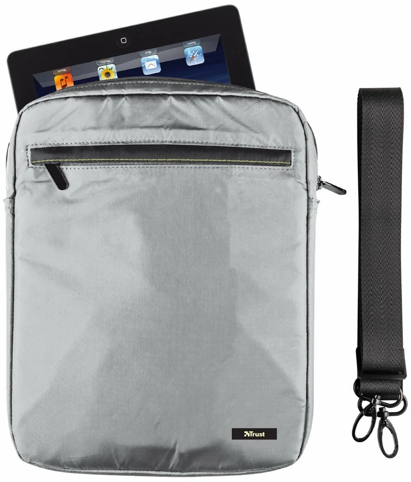 QUALITY PADDED SOFT TOUCH 4 POCKET SHOULDER CARRY BAG POUCH FOR TABLETS  10" + — 第 1/3 张图片