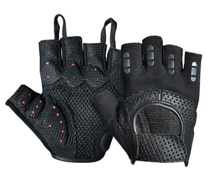 Weight Lifting Gloves Perforated Leather Fitness Strengthen Training Workout Gym - Picture 1 of 8