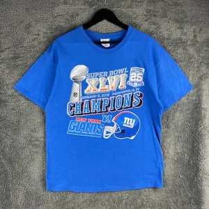 NFL Super Bowl 2012 New York Giants T-Shirt Größe Large Blau USA Football - Bild 1 von 11