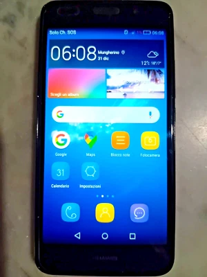 HUAWEI-SMARTPHON-Y6 SCL-L01 Android 5.1.1+CARICA BATTERIA + BATTERIA  NUOVA-NERO - Immagine 1 di 4