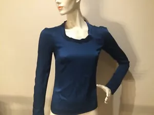 Stella McCartney Long Sleeve Basic Top in Blue Size 8 - Picture 1 of 8