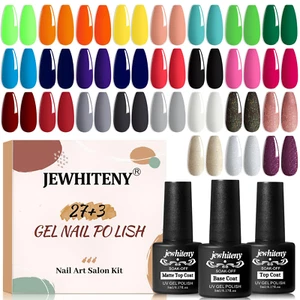 JEWHITENY 30PCS Gel Nail Polish Kit 27 Colors Gel Polish Set Gel Nail Kit Soak o - Picture 1 of 12