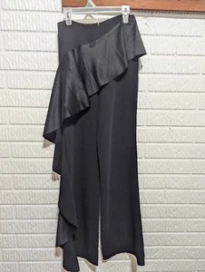 Cinq a Sept Women's Black Solid Side Ruffle Dress Trousers Pants Size 00 NWT - Picture 1 of 8