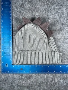 Gap Dinosaur Beanie Toque Youth Toddler One Size Gray Knit cotton Blend Ski - Picture 1 of 7