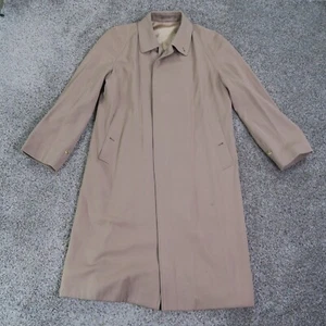 Vintage Burberry London Coat Mens 56L Beige Trench Button Up Overcoat Jacket - Picture 1 of 17