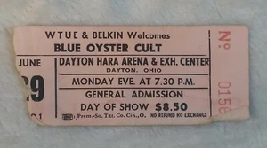Blue Oyster Cult June 29 1981 Dayton Ohio Ticket Stub Hara Arena WTUE & Belkin - Picture 1 of 2