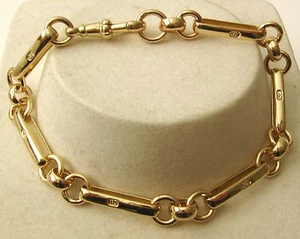 GENUINE SOLID 9K 9ct YELLOW GOLD BELCHER ALBERT BRACELET with CLASP - Picture 1 of 5