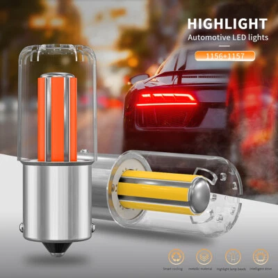 2X White Red Yellow LED Turn Signal Parking Light Bulb Error Free 1156 1157 Lamp - Image 1 of 4