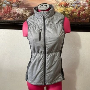 Asics Full Zip Puffer Vest Women's Size Medium Zip Pockets Gray - Picture 1 of 12