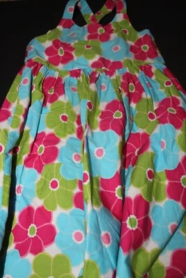 Gymboree Dress sz 6 Pink, Blue, Green & White Floral Sundress Cross Strap Back - Image 1 of 3