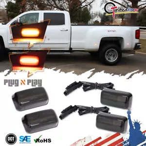 Amber/Red Fender Side Marker Light Fit for 2015-up Chevy Silverado 3500HD Dually - Picture 1 of 10