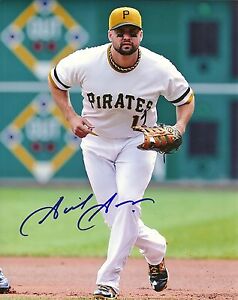 GABY SANCHEZ PITTSBURGH PIRATES SIGNED AUTOGRAPHED 8x10 PHOTO W/COA INFIELD