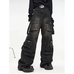 Wide Leg Jeans Herren Herbst Loose Street Hiphop Hiphop Straight Leg Hose - Bild 1 von 8