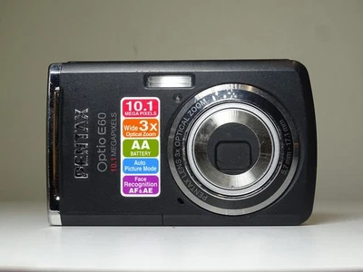 PENTAX Optio E60 10.1 MP Digital Camera Black, batteries - tested - Image 1 of 4