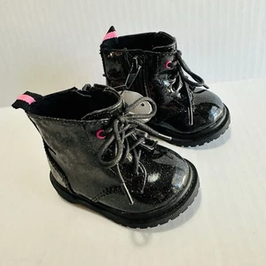 Baby Mädchen Stiefel schwarz Glitzer Größe 4 (6 Monate alt Baby) - Bild 1 von 9