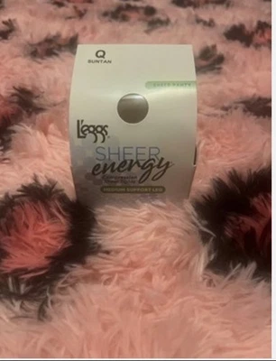 L'eggs Sheer Energy Soporte Medio Puntera Transparente Suntan Q Nuevo con Etiquetas Foto 1 de 4