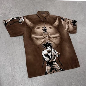 Samurai Showdown Haohmaru Oni Ghost Hemd XL Katana Knopfleiste braun - Bild 1 von 7