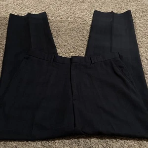 Perry Ellis Dress Pants Mens 34x32 Navy Blue Plaid Pattern Formal - Picture 1 of 5