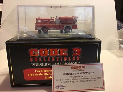 12336 FDNY Mack C-F Pumper  In Factory Sealed Plastic With Case And Box, Code 3 - Image 1 of 4