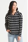 Evereve chaser stripe side black slit hoodie size medium