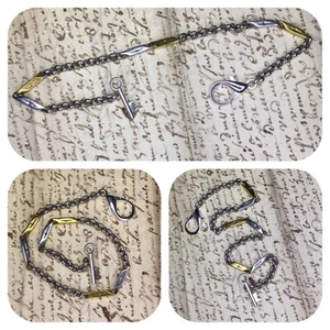 Two Tone Bullet Link Pocket Watch Chain - Picture 1 of 4