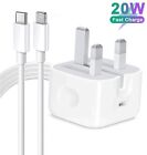 20W USB-C Fast 1M Charger Cable And Plug for Apple iPhone X 11 12 13 14