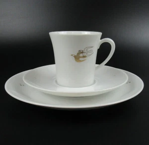 Fürstenberg Porzellan Kaffeegedeck Vogeldekor Gold Porcelain Coffee Trio Vintage - Picture 1 of 4